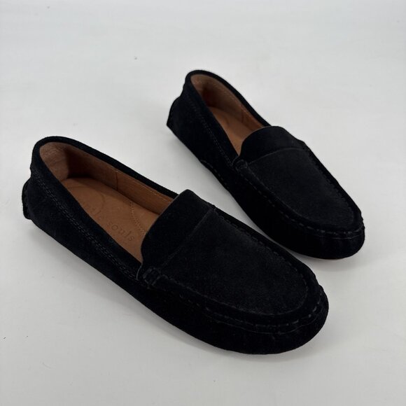 Gentle Souls Women’s Size 6.5 Mina Driver Black Suede Slip On Flats Shoes Comfy - Picture 1 of 8